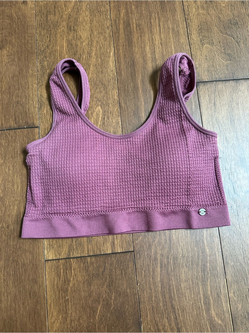 Lucky Brand Waffle-Knit Sports Bra in Mauve